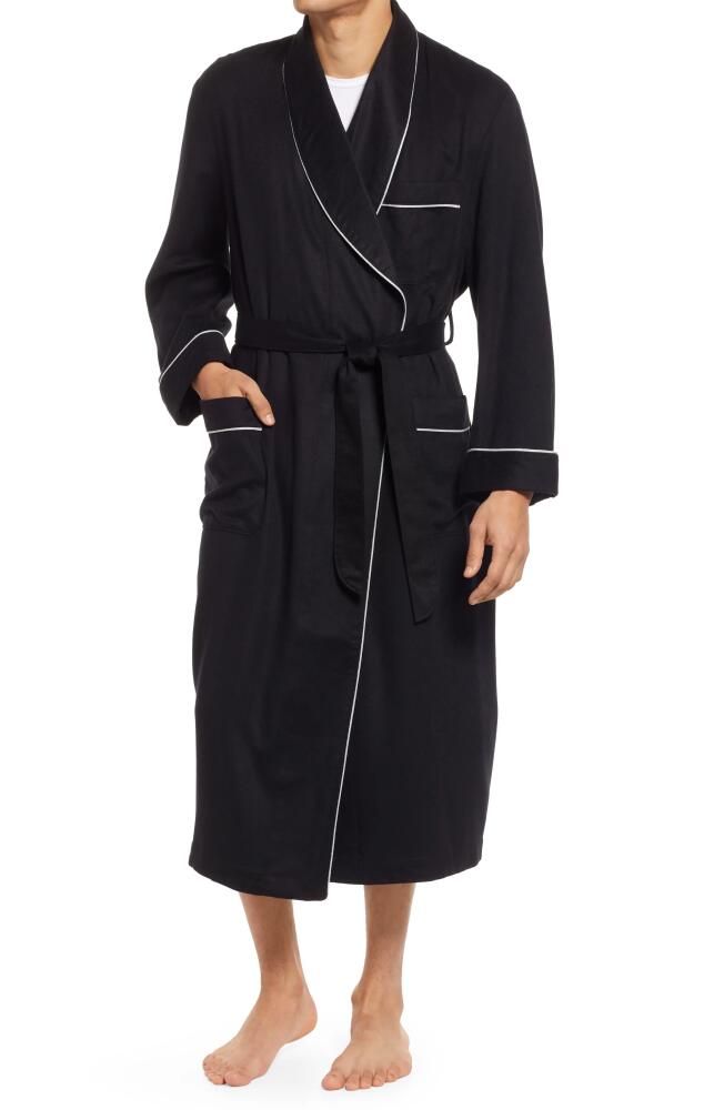 Majestic International Woven Cashmere Robe in Blackness W/Silver Braid Cover