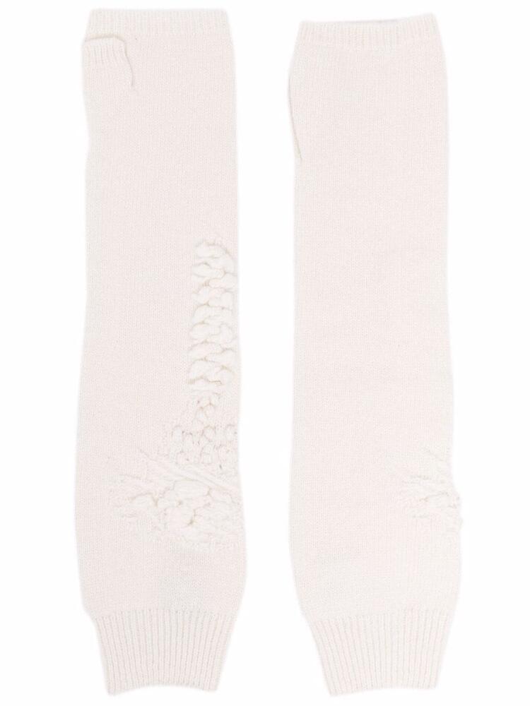 Barrie cashmere mittens - White Cover