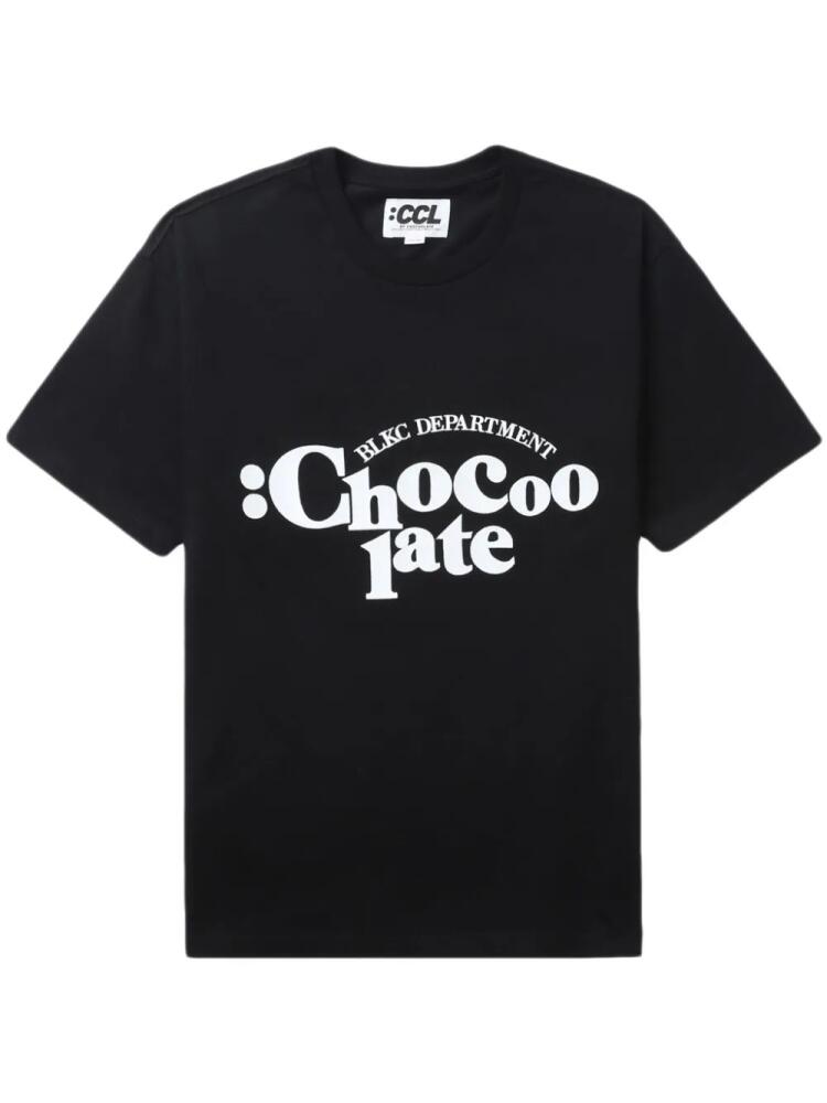 CHOCOOLATE logo-print cotton T-shirt - Black Cover