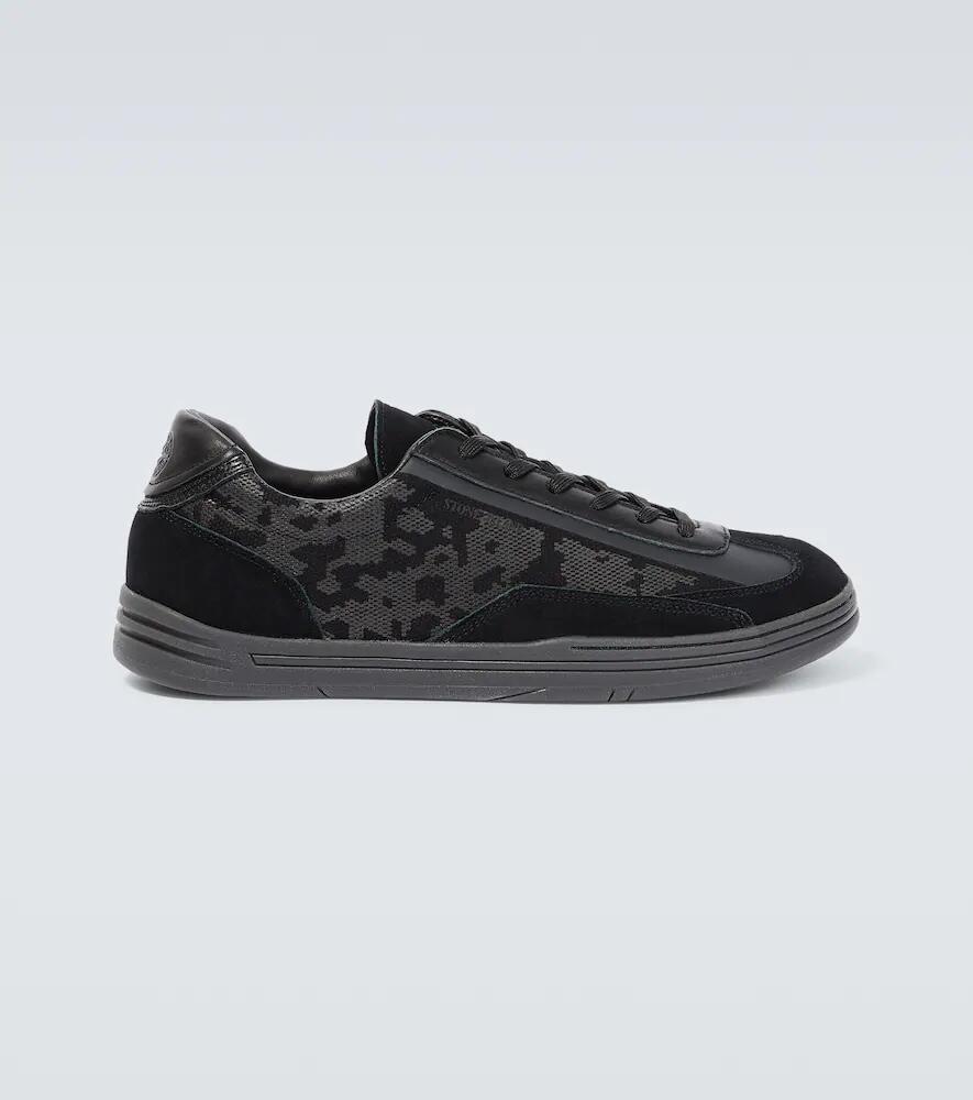 Stone Island S0101 leather and canvas sneakers Cover