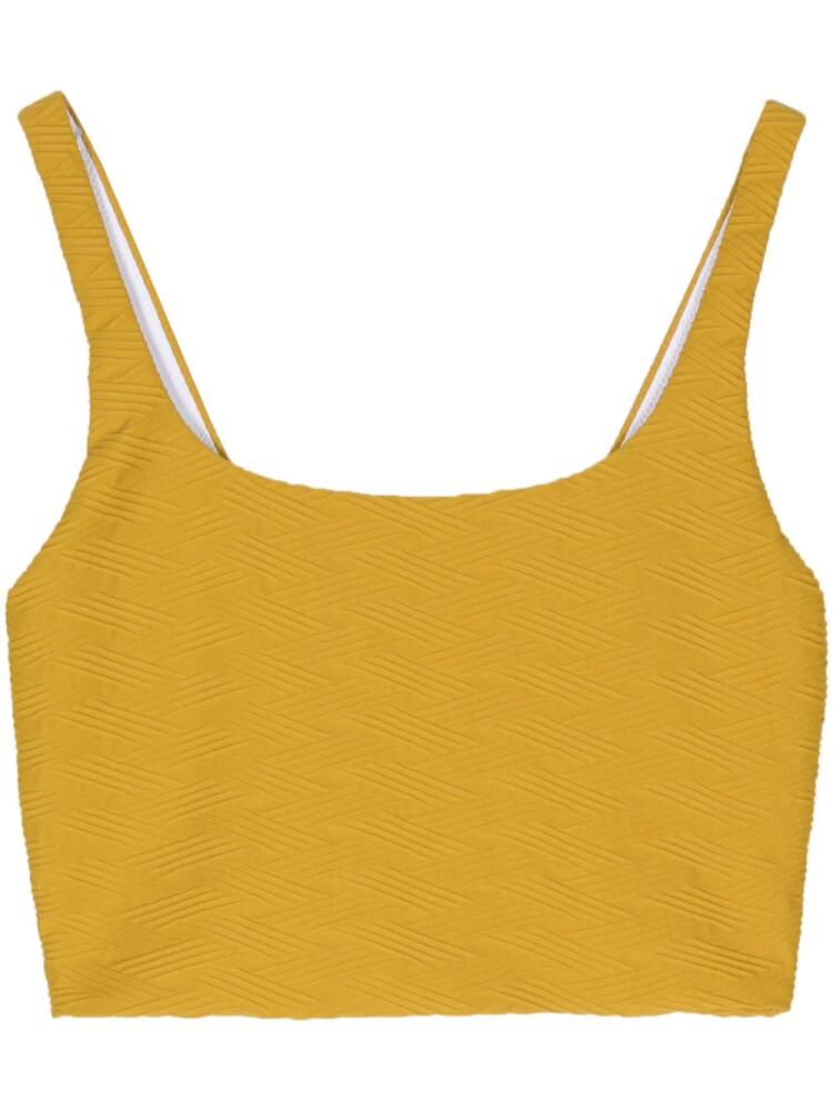 The Upside Yoko Lucia cropped performance tank top - Yellow Cover