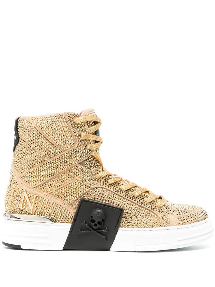 Philipp Plein studded high-top sneakers - Gold Cover