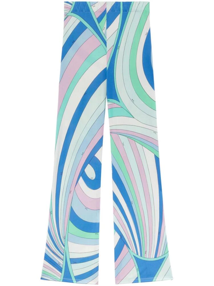 PUCCI Iride-Print flared trousers - Blue Cover