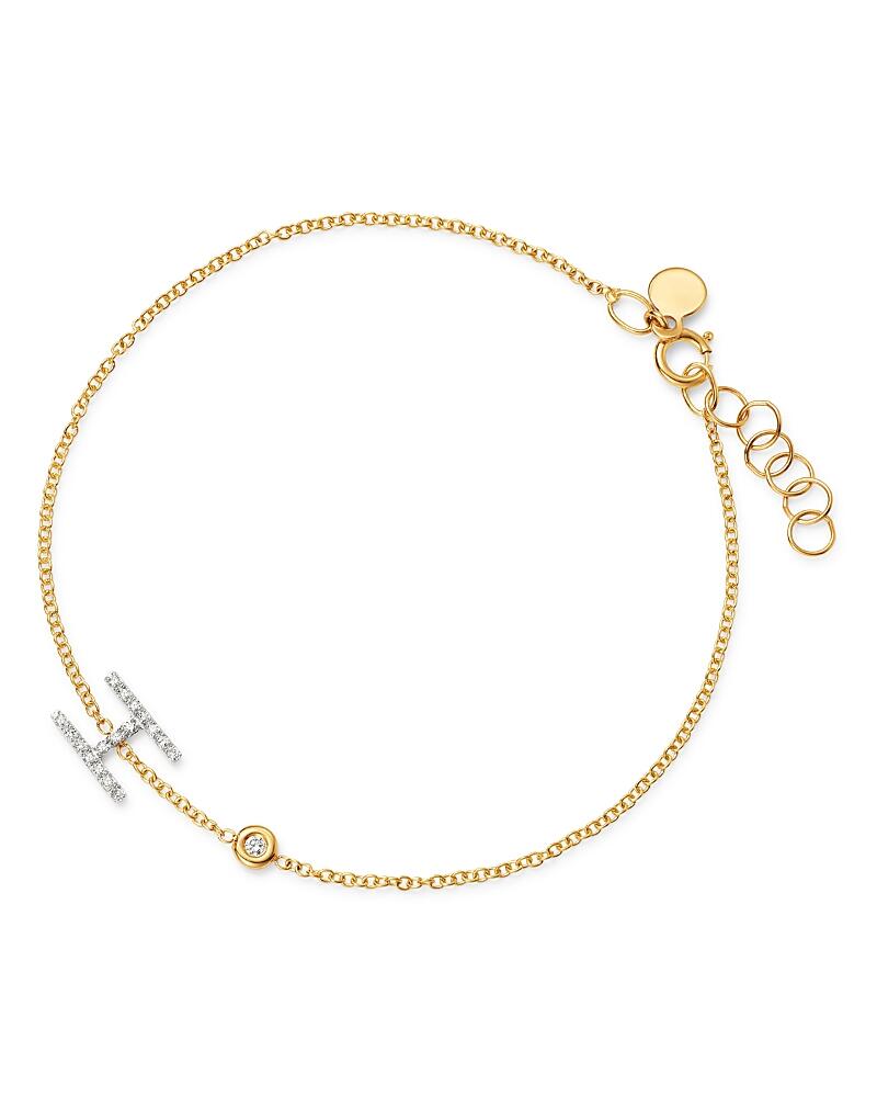 Zoe Lev 14K Yellow Gold Diamond Initial & Bezel Bracelet Cover