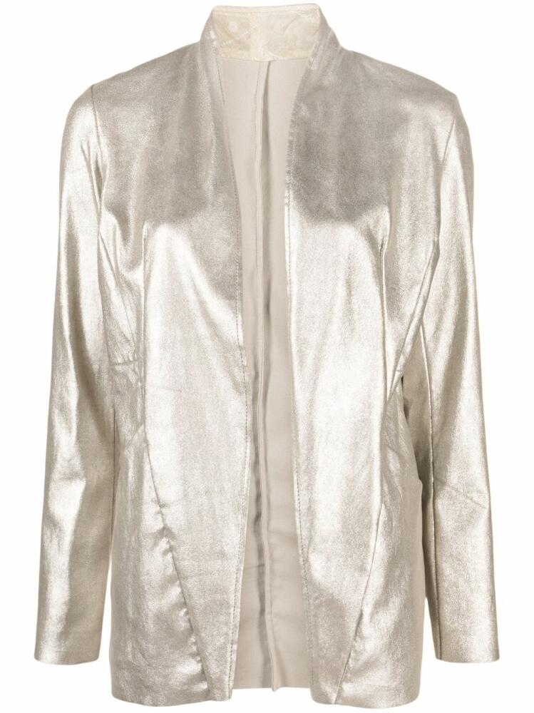 Giorgio Brato open-front metallic blazer - Silver Cover