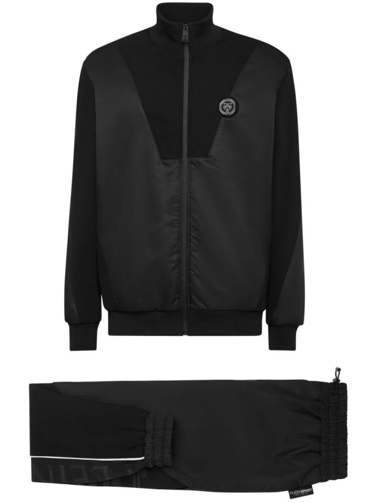 Plein Sport logo-patch panelled-design tracksuit - Black Cover