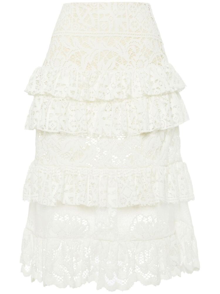 La DoubleJ Footloose lace midi skirt - White Cover