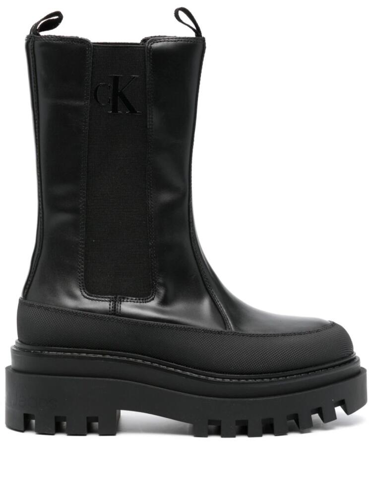 Calvin Klein Jeans Chelsea flatform leather boots - Black Cover