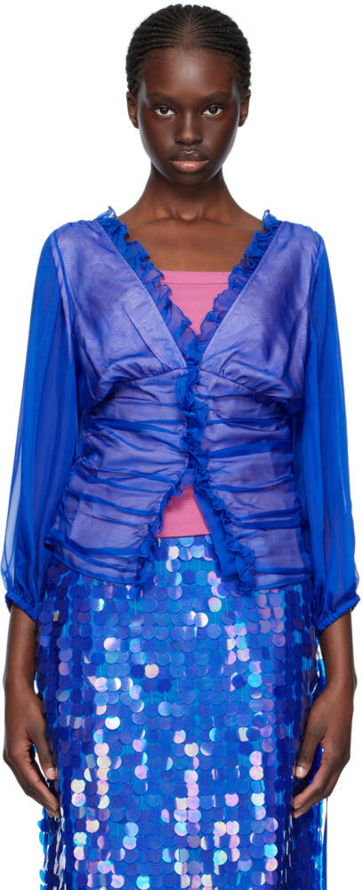 Saks Potts Blue Maxine Blouse Cover