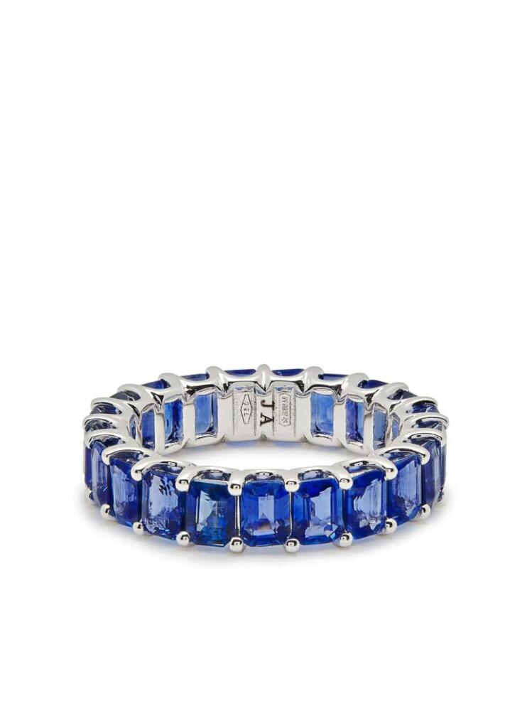 Jewels Aficionado 18kt white gold sapphire eternity ring - Silver Cover