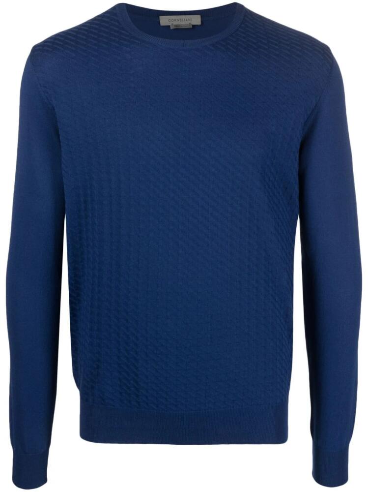 Corneliani long-sleeve cotton jumper - Blue Cover