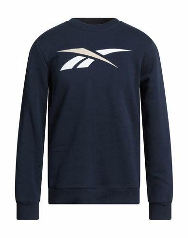 Reebok Man Sweatshirt Midnight blue Cotton, Recycled polyester Cover