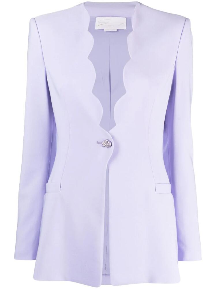 Genny scalloped-edge single-breasted blazer - Purple Cover