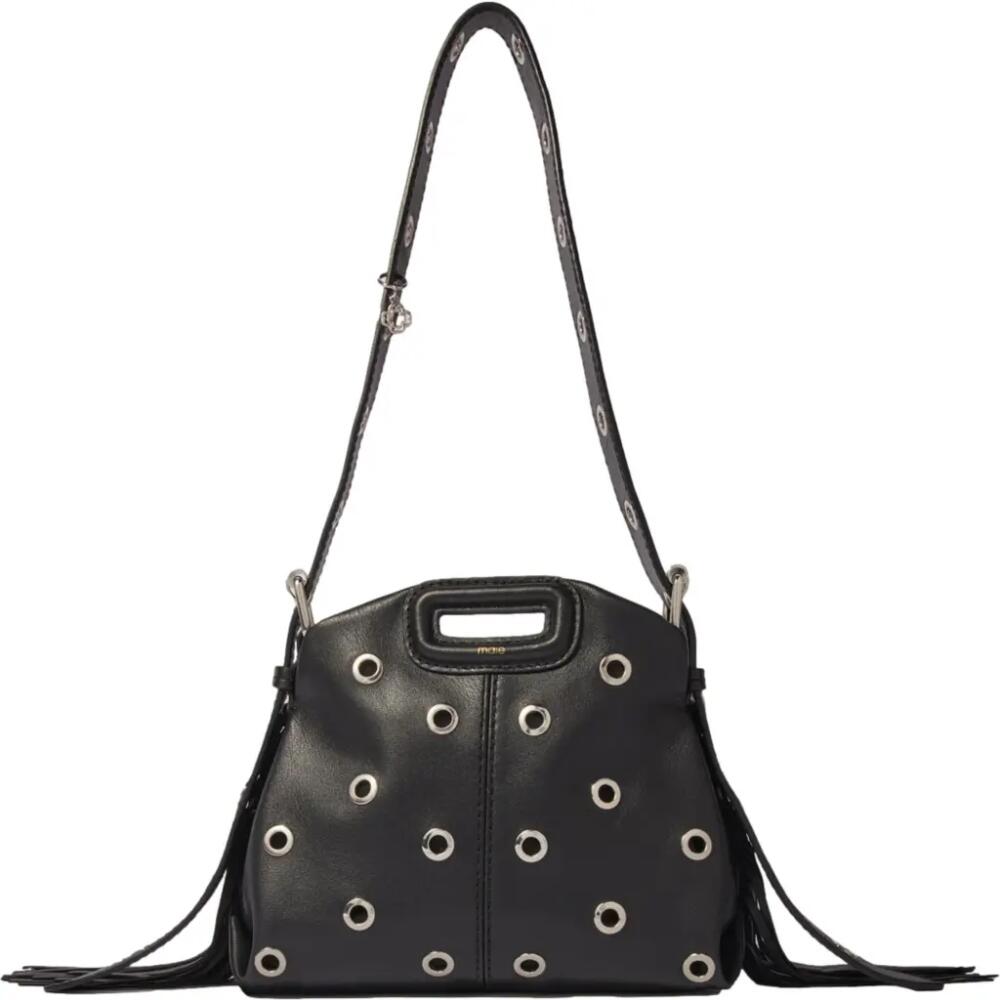 maje Miss M Mini eyelet leather bag in Black Cover