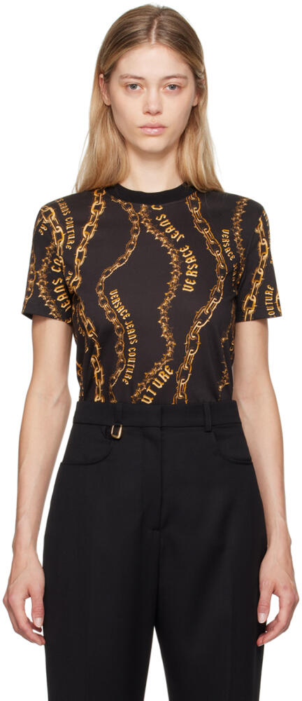 Versace Jeans Couture Black & Gold Chain Couture T-Shirt Cover