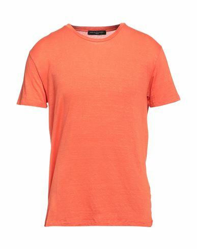 Daniele Fiesoli Man T-shirt Orange Linen, Elastane Cover