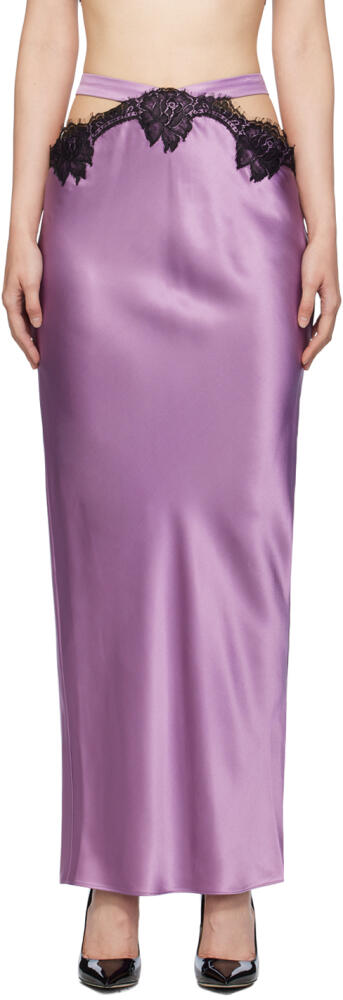 Fleur du Mal Purple Cutout Midi Skirt Cover