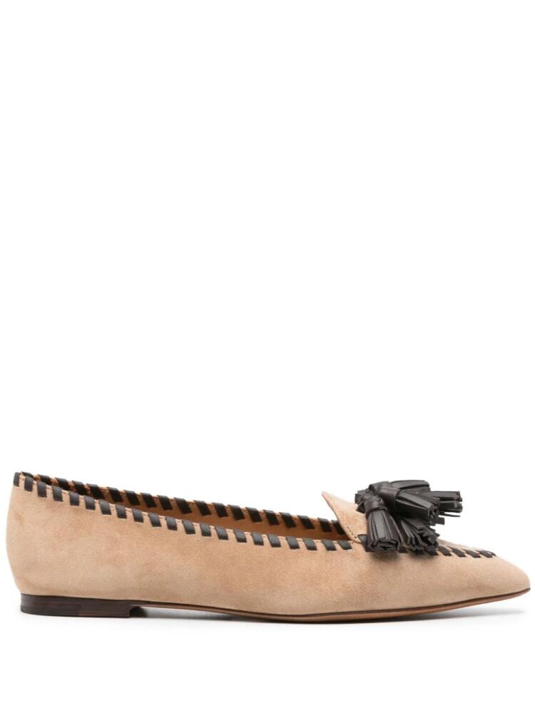 Polo Ralph Lauren tassel-detail leather ballerina shoes - Neutrals Cover