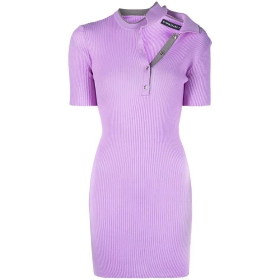 Y / Project Ladies Lilac Double Collar Polo Mini Dress Cover