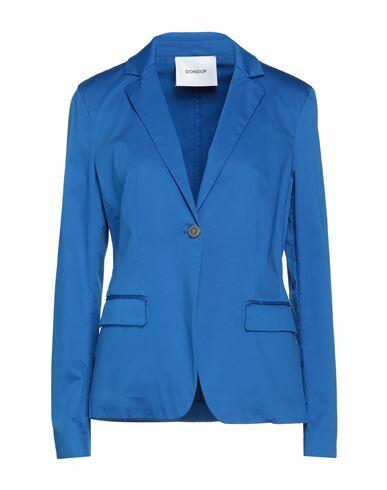 Dondup Woman Blazer Bright blue Cotton, Elastane Cover