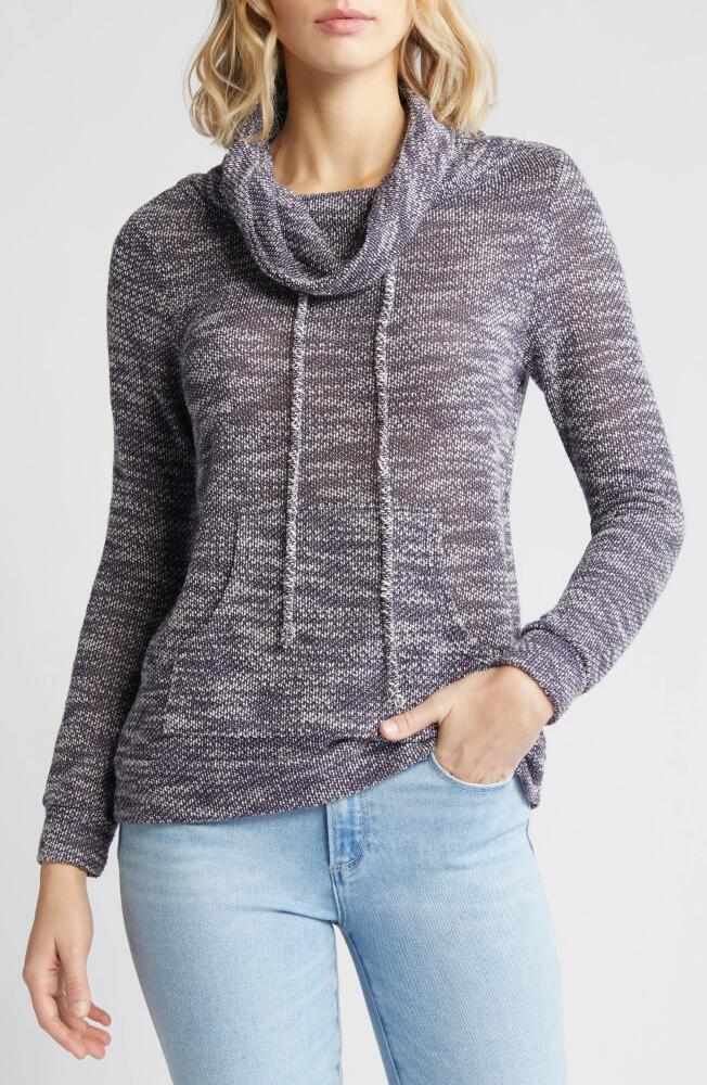 Loveappella Cowl Neck Pullover in Navy Cover