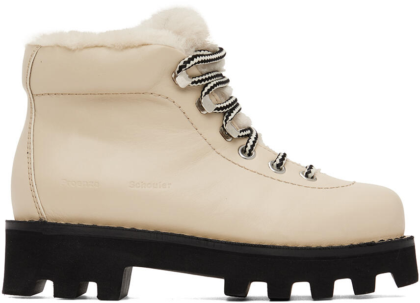 Proenza Schouler Beige Shearling Hiking Boots Cover