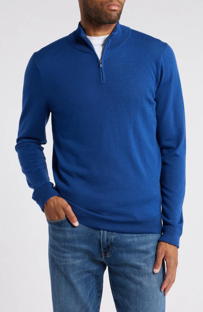 Nordstrom Washable Merino Quarter Zip Sweater in Blue Classics Cover