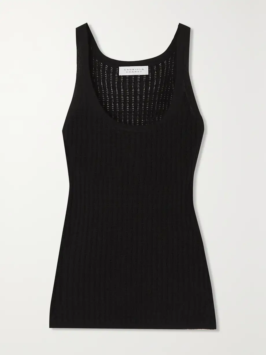 Gabriela Hearst - Nevin Pointelle-knit Cashmere And Silk-blend Tank - Black Cover