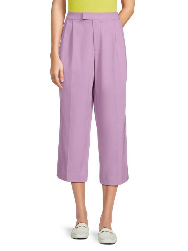 BCBGMAXAZRIA Women's Pleated Cropped Pants - Lilac Cover