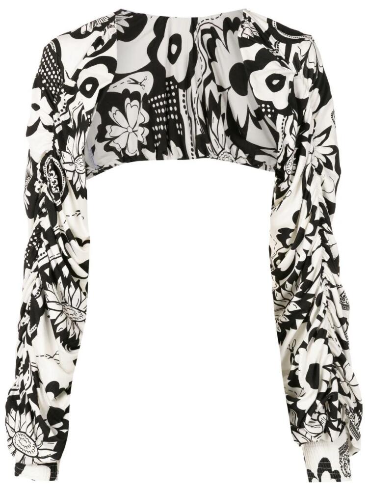 Amir Slama floral-print cut-out blouse - Black Cover