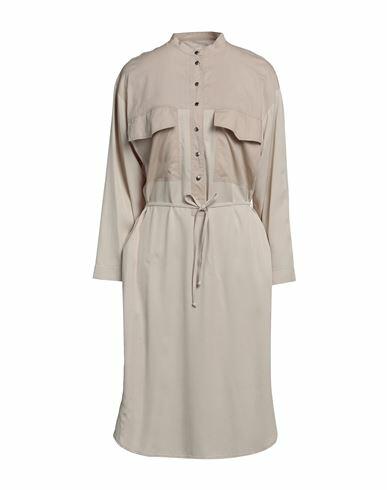 8pm Woman Midi dress Beige Viscose, Cotton Cover