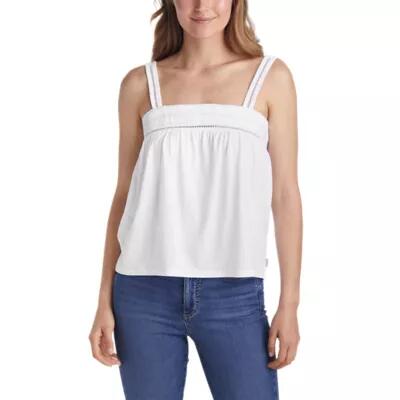 Eddie Bauer Women's Gate Check Embroidered Square-Neck Tank Top Cover