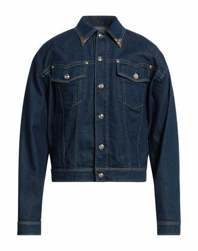 Versace Jeans Couture Man Denim outerwear Blue Cotton, Elastane Cover