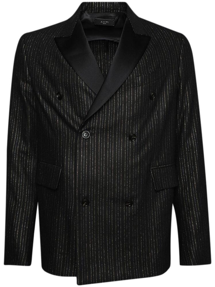 AMIRI metallic-stripe double-breasted blazer - Black Cover