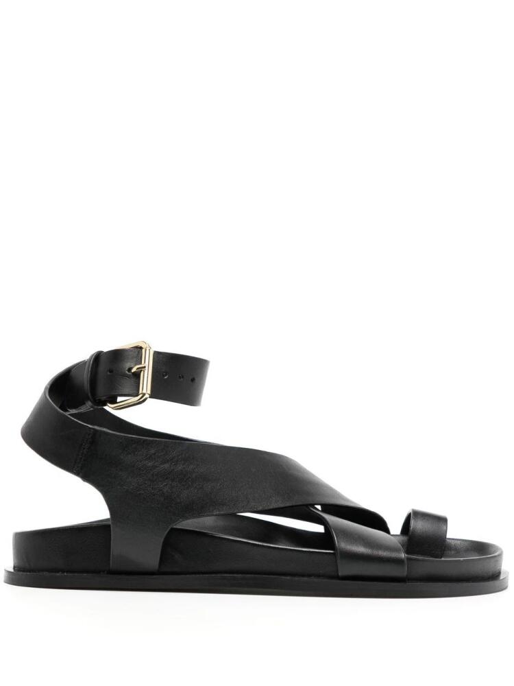 A.EMERY Jalen flat leather sandals - Black Cover