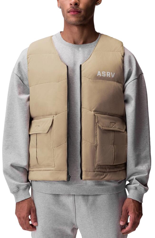 ASRV Water Resistant Down Puffer Vest in Khaki Cover