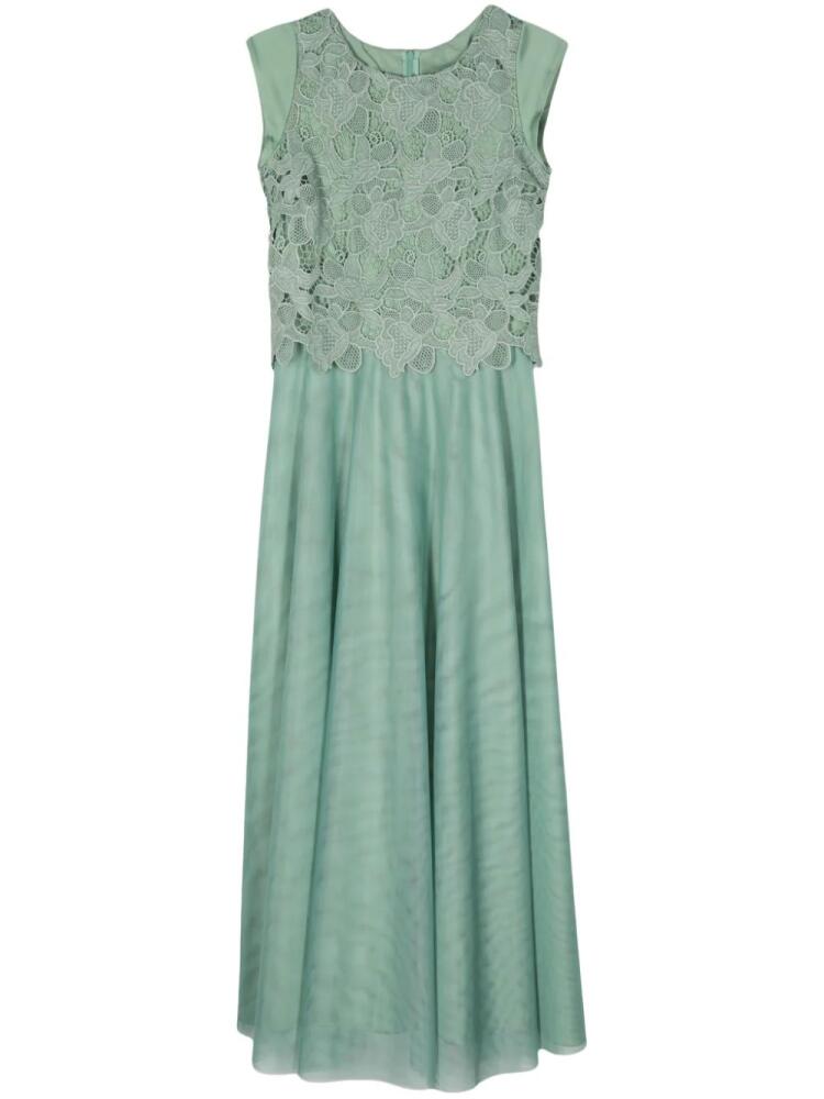 D.Exterior lace-panel maxi dress - Green Cover