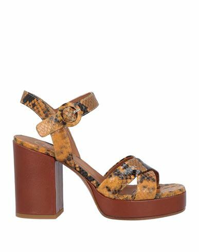 Roberto Festa Woman Sandals Camel Leather Cover