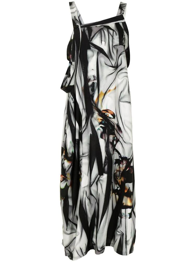 Y's graphic print midi dress - Black Cover