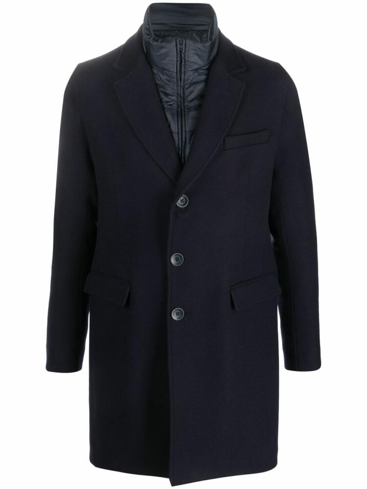 Herno hybrid single breasted coat - Blue Cover