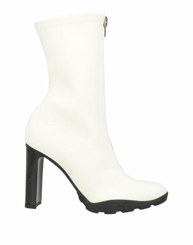 Alexander Mcqueen Woman Ankle boots Off white Textile fibers Cover