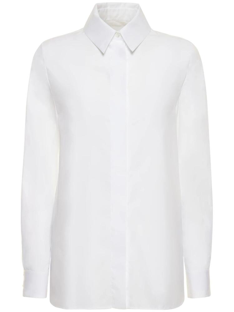 ALEXANDRE VAUTHIER Cotton Poplin Shirt W/ Tuxedo Collar Cover