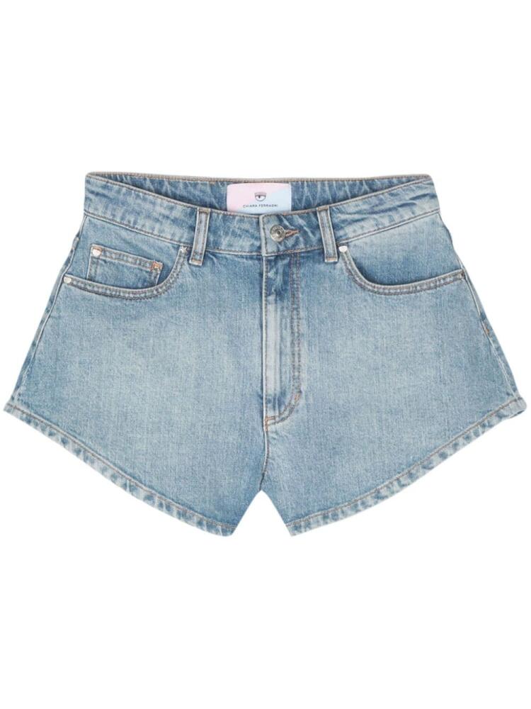 Chiara Ferragni Eyelike-motif denim shorts - Blue Cover