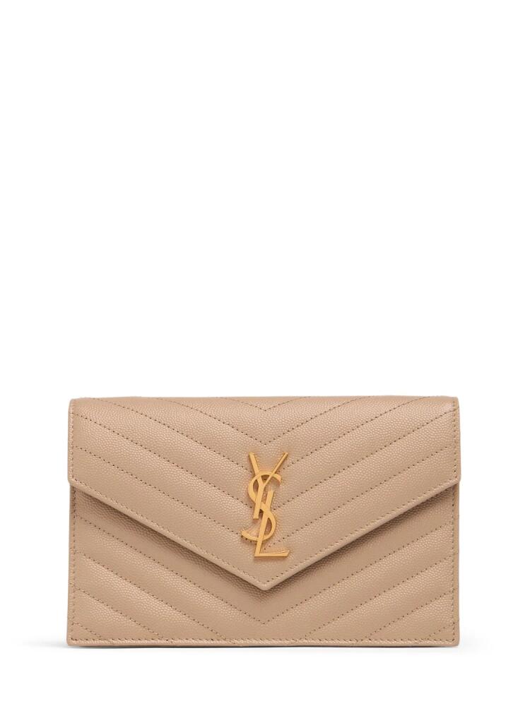 SAINT LAURENT Cassandre Matelasse Leather Chain Wallet Cover