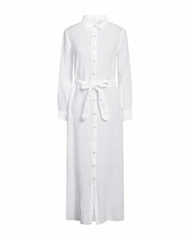 120% Lino Woman Maxi dress White Linen Cover