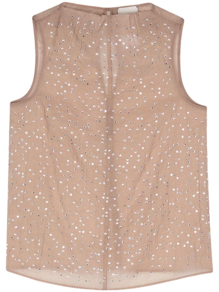 Alysi crystal-embellished top - Neutrals Cover