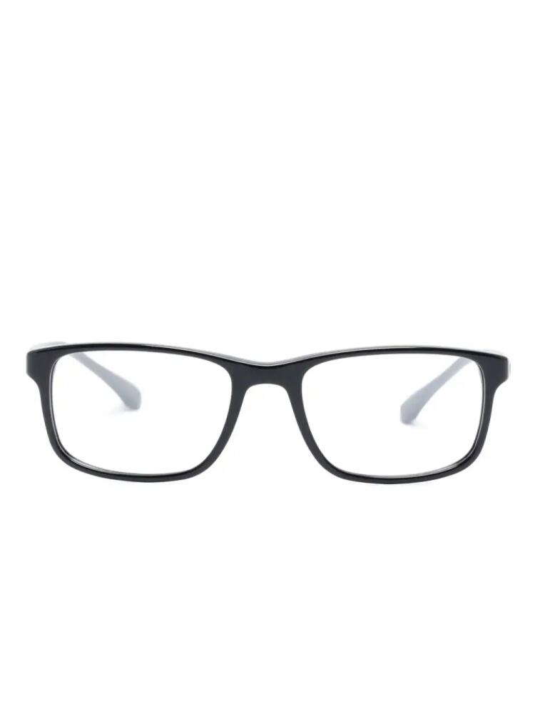 Emporio Armani logo-plaque rectangle-frame glasses - Black Cover