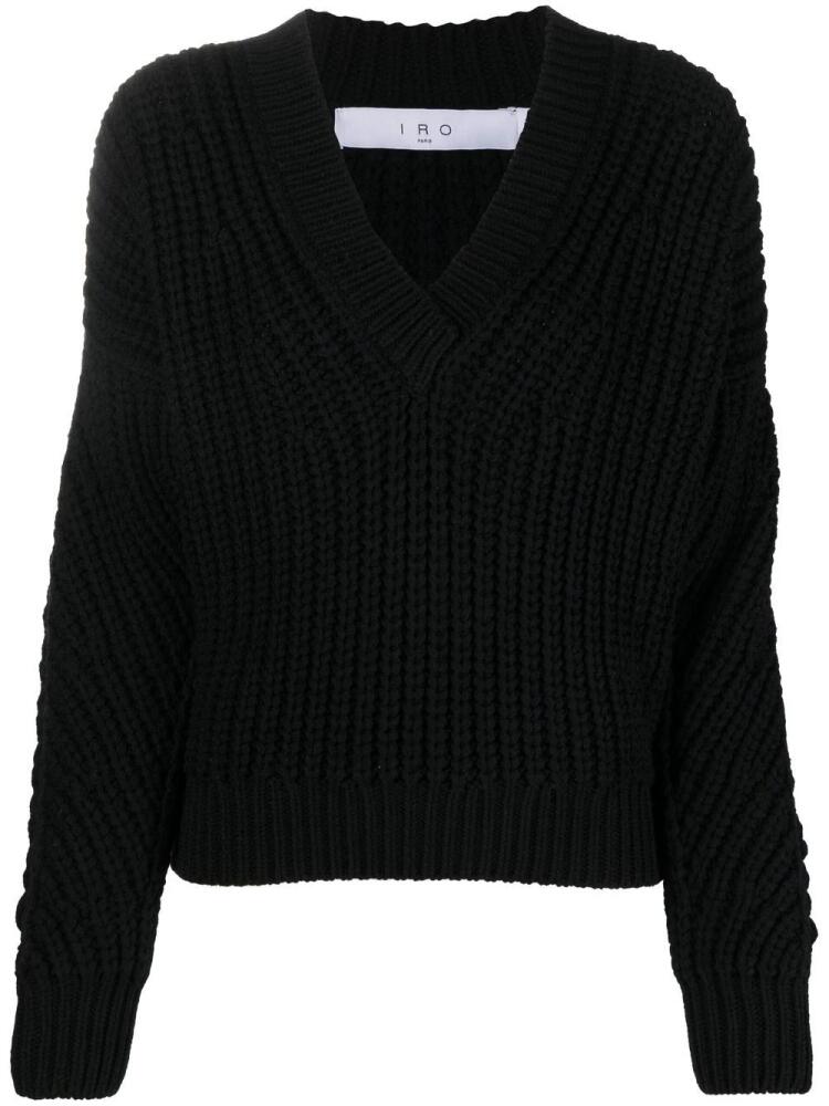 IRO chunky-knit V-neck jumper - Black Cover