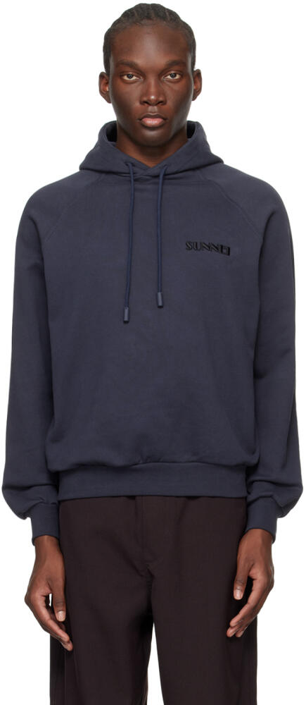 SUNNEI Navy Embroidered Hoodie Cover