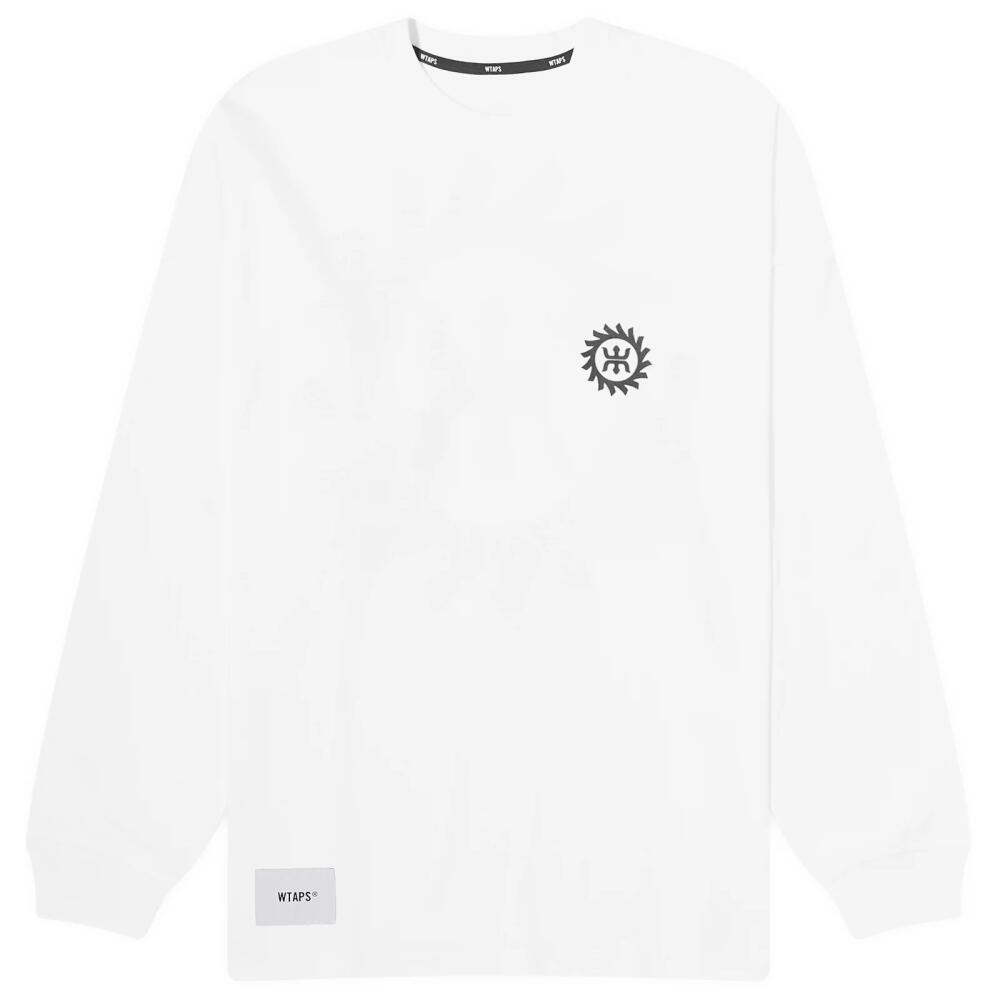 WTAPS Men's 19 Long Sleeve Printed T-Shirt in White Cover